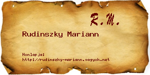 Rudinszky Mariann névjegykártya